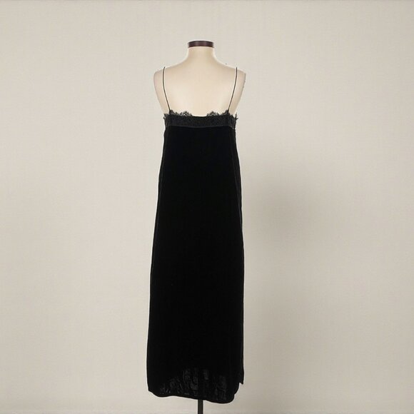 ALLSAINTS Black Velvet Slip Dress (Size 4) - Picture 2 of 2